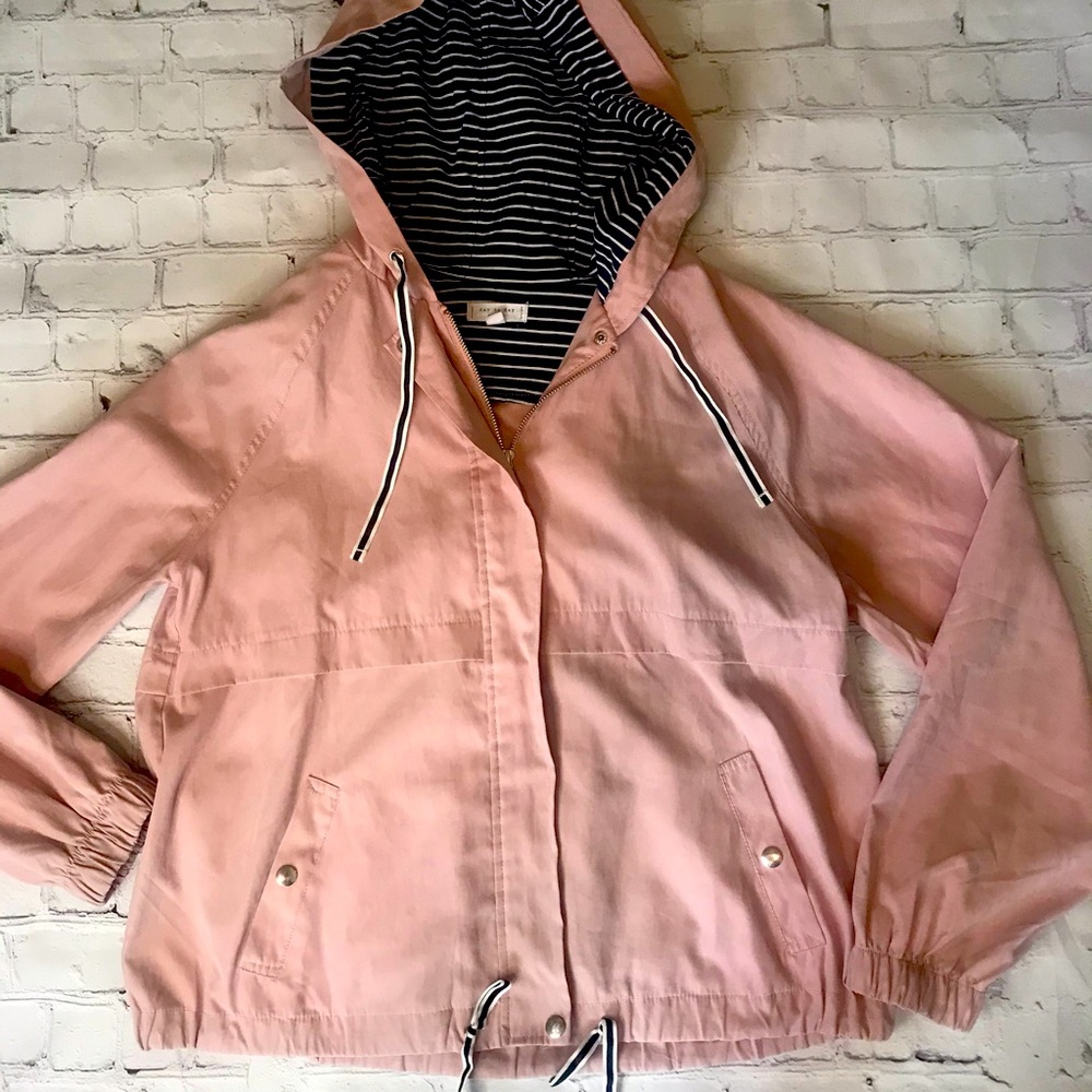 Blue Pepper pink rain jacket. Size M.